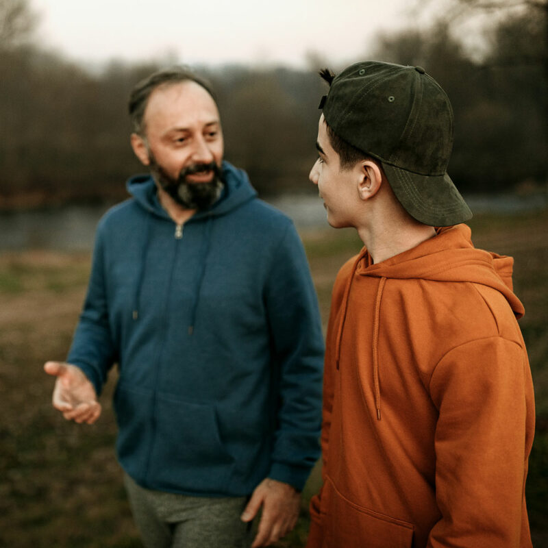 man being open and honest with son